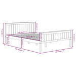vidaXL Cadre de lit Marron foncé Bois de pin massif 120x200 cm