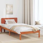 vidaXL Cadre de lit avec tête de lit marron ciré  100 x 200 cm en bois de pin massif