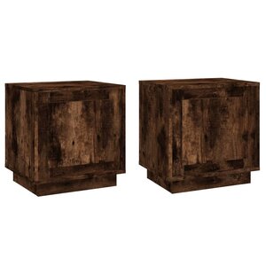 vidaXL Tables de chevet 2 Pièces chêne fumé 44x35x45 cm bois d'ingénierie