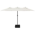 vidaXL Parasol à double tête blanc sable 449x265 cm