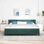 vidaXL Lit à ressorts avec matelas Vert foncé 200 x 200 cm Polyester