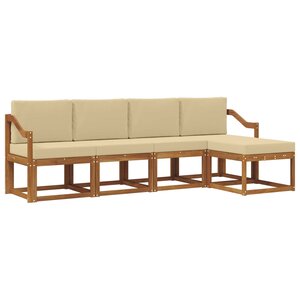 vidaXL Ensemble de canapés d'extérieur 5 Pièces Naturel et Beige