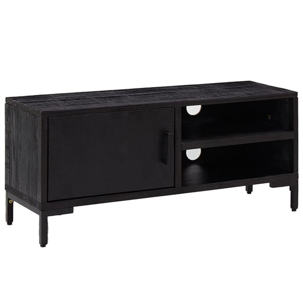 vidaXL Meuble TV Noir 90x30x40 cm Bois de pin massif