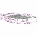 vidaXL Cadre de lit Pin massif 120 x 200 cm Bois massif en pin