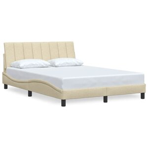 vidaXL Cadre de lit sans matelas Hanko crème 140x190 cm tissu