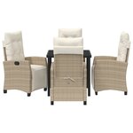vidaXL Ensemble de mobilier de jardin 5 pièces en rattan beige