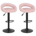 vidaXL Tabourets de bar lot de 2 rose velours