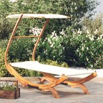 vidaXL Lit repos avec auvent 100x190x134 cm Bois courbé massif Crème