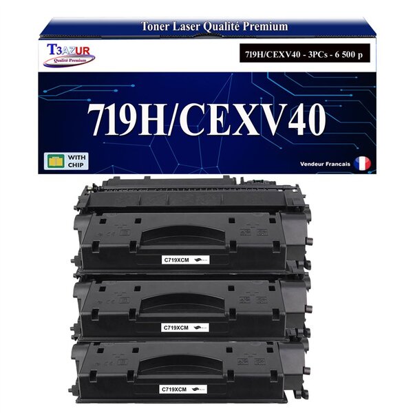 T3AZUR -3x Toners compatibles avec Canon 719H / CEXV40 pour Canon MF411DW  MF416DW  MF418X  MF419X  MF5840DN