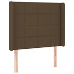 vidaXL Tête de lit à LED Marron foncé 93x16x118/128 cm Tissu