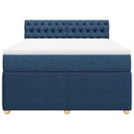 vidaXL Sommier à lattes de lit avec matelas Bleu 160x200 cm Tissu
