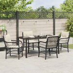 vidaXL Ensemble de salle à manger pour jardin 5 Pièces Noir Poly rotin