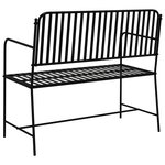 vidaXL Banc de jardin Noir 104 x 54 x 93cm Acier