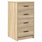 vidaXL Table de Toilette 3 Pièces Chêne Sonoma Bois d'ingénierie