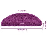 vidaXL Tapis d'escalier 20 Pièces violet 65x21x4 cm