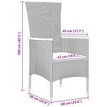 vidaXL Chaises de jardin avec coussins 9 Pièces Gris 200 x 80 x 73 cm