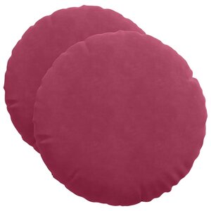 vidaXL Coussins de siège 2 Pièces Bordeaux Ø 40 x 13 cm Velours