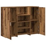 vidaXL Bureau de réception vieux bois 135x50x103 5cm bois d'ingénierie