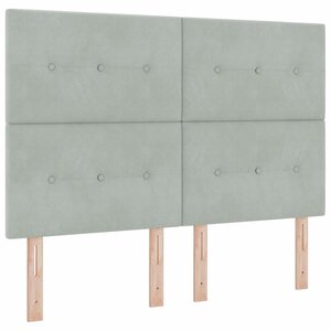 vidaXL Lit à ressort LED avec matelas Gris clair 140 x 200 cm tissu