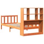 vidaXL Lit bibliothèque sans matelas cire marron 90x190 cm bois massif