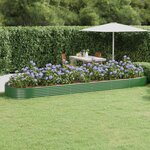 vidaXL Lit surélevé de jardin Acier galvanisé 523x140x36cm Vert