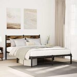 vidaXL Cadre de lit en métal sans matelas chêne fumé 140x190 cm