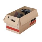 Pack and Move - Lot 50 Cartons Déménagement Premium - 60 X 25 X 25 Cm - Extrême Résistance 25 KG - Réutilisables - Double Épaisseur - Poignées Renforcées - 3 Adhésifs Offerts