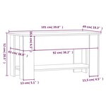 vidaXL Table basse Chêne fumé 101x49x52 cm Bois d'ingénierie