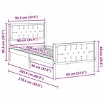 vidaXL Cadre de lit avec tête de lit Noir 90 x 200 cm Pin massif