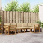 vidaXL Ensemble de canapés d'extérieur 7 Pièces Naturel et Beige