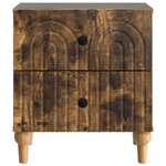 vidaXL Cabinet de chevet avec tiroir Chêne fumé 43 x 34 5 x 48 cm