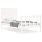 vidaXL Cadre de lit sans matelas blanc bois de pin massif