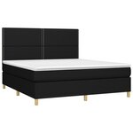vidaXL Sommier à lattes de lit et matelas et LED Noir 160x200 cm Tissu