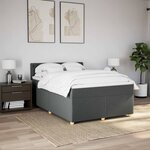 vidaXL Sommier à lattes de lit avec matelas Gris foncé 140x190cm Tissu