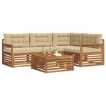 vidaXL Ensemble de canapés d'extérieur 5 Pièces Naturel et Beige