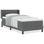 Lit à ressorts vidaXL avec matelas gris foncé 100x200 cm Tissu