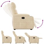 vidaXL Fauteuil inclinable crème tissu microfibre