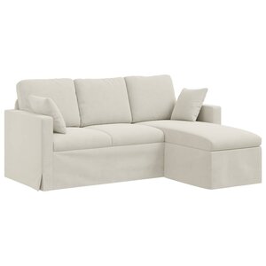 vidaXL Canapé Crème 198 x 134 x 80 cm Velours