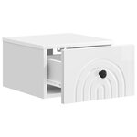 vidaXL Cabinet de chevet mural 2 Pièces Blanc brillant 33 x 34 5 x 20 cm