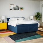 vidaXL Sommier à lattes de lit avec matelas Bleu 180x200 cm Tissu