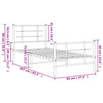 vidaXL Cadre de lit métal sans matelas avec pied de lit noir 90x200 cm