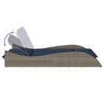 vidaXL Chaise longue avec coussins Gris 114 x 205 x 73 cm Résine tressée