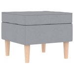 vidaXL Fauteuil avec repose-pied Gris clair Tissu