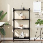 vidaXL Bibliothèque à 4 niveaux noir 60x30x120 cm bois d'ingénierie