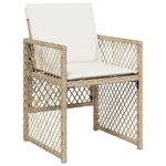 vidaXL Chaises de jardin avec coussins lot de 4 beige résine tressée