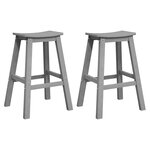 vidaXL Tabouret de bar 2 Pièces Gris clair 52 x 43 x 73.5cm HDPE