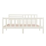 vidaXL Cadre de lit Blanc 180x200 cm Super King Bois massif