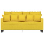 vidaXL Canapé à 2 places Jaune clair 140 cm Tissu