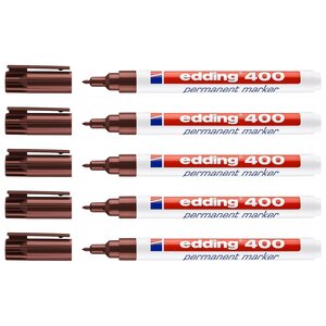 Marqueur Permanent 400 Marron Pointe Fine 1 mm x 5 EDDING