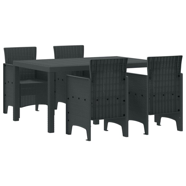 vidaXL Ensemble de salle à manger pour jardin 5 pc Anthracite
